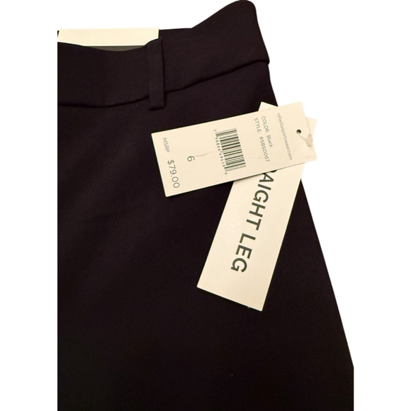 NWT Women's Rafaella Black Straight Leg High Rise Dress Pants Size 6 - Picture 6 of 11
